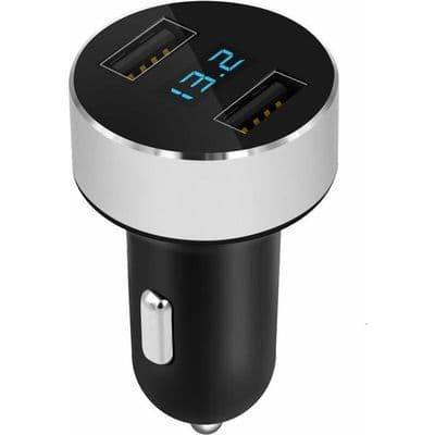 Mini Biloplader med 2 USB-porte - 30A Hurtig Opladning - LED-indikator - Universal