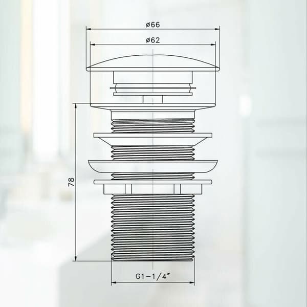 Pop-up Bundventil - Forkromet Messing - Click-Clack - Flere Farver