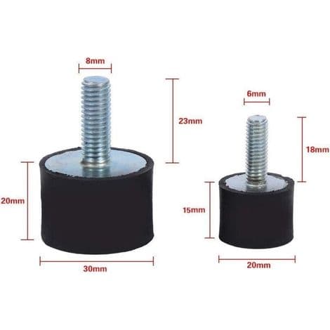 4x Gummi Støddæmperbeslag Anti-Vibrations Silentblock Spoler M8