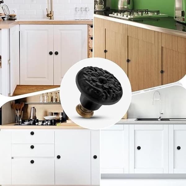 Retro Style Ceramic Drawer Knobs, Suitable for Cabinet Drawers or Doors, Set of 4.