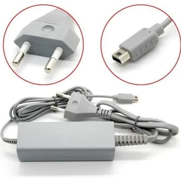 AC-adapter - Nintendo - Wii U - Kablet - Oplader - Grå
