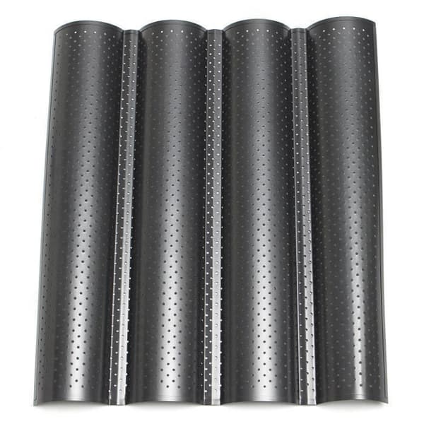 Bageform til baguette franskbrød, non-stick, bølgeformet, sort