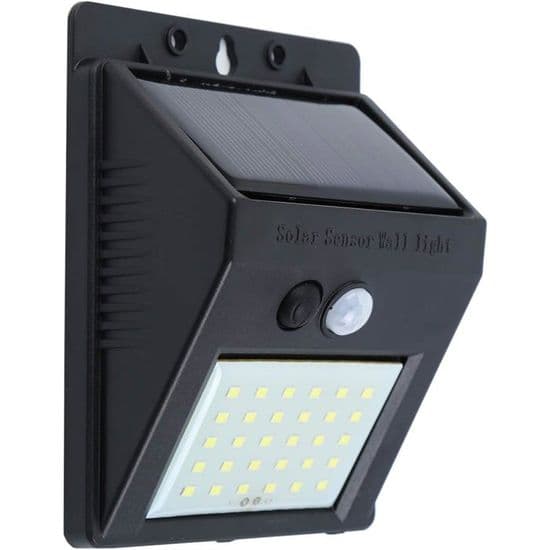 Udendørs solcellelampe, 30 LED solcellelampe, IP65 vandtæt solcellebelysning med bevægelsessensor