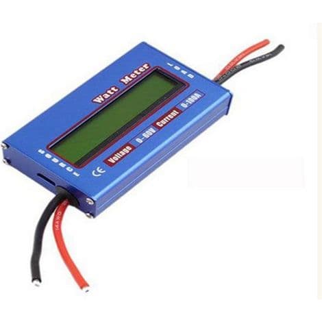 Solcelleeffektmåler LCD-analysator Wattmeter, DC LCD-skærm 60V/100A Højpræcisions effektmåler Wattmeter - Blå