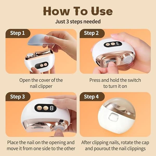 Multifunctional Electric Nail Clipper - 3-in-1 - Elderly - 3 Settings - Automatic Nail Clipper with Polishing Function