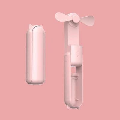 Mini bærbar ventilator - USB genopladelig - 3 hastigheder - Pink