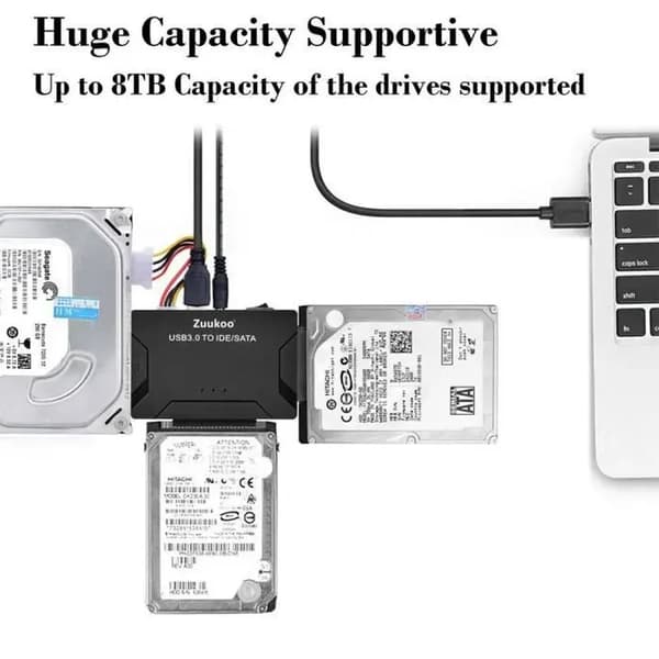 Harddiskadapter - USB - 3.0 - IDE/SATA - 2.5\"/3.5\" - Ekstern strømforsyning