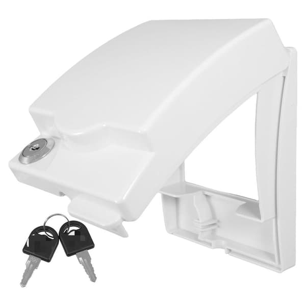Waterproof socket with protective cover, for bathroom and kitchen - Robust, durable, splash-proof, for humid environments - Easy wall mounting