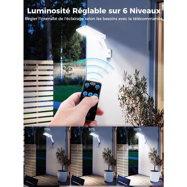 Udendørs solcellelampe, 56 LED'er solcellelampe med bevægelsessensor, IP65 vandtæt