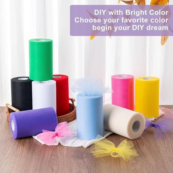 Off-White 22 m x 15 cm Tulle Roll for Crafts and Party Decorations