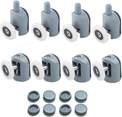 8-delade skjutbara duschdörrsrullar, 23 mm duschdörrsrullar, duschkabinsrullar
