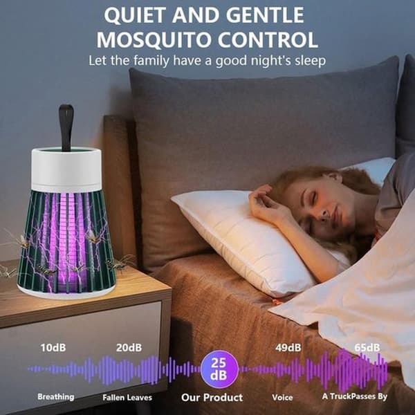 Fluedræberlampe - Insektlampe - Indendørsbelysning - Stille drift - Kompakt størrelse - Sort