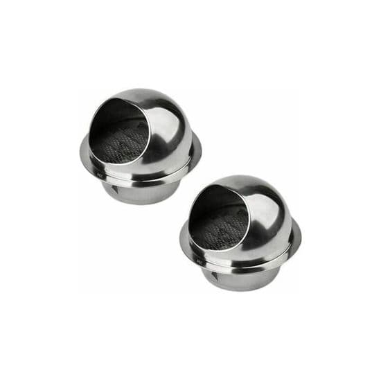 Rund 100 mm udluftningsrist - Rustfrit stål - Rustbestandig - 2 stk.