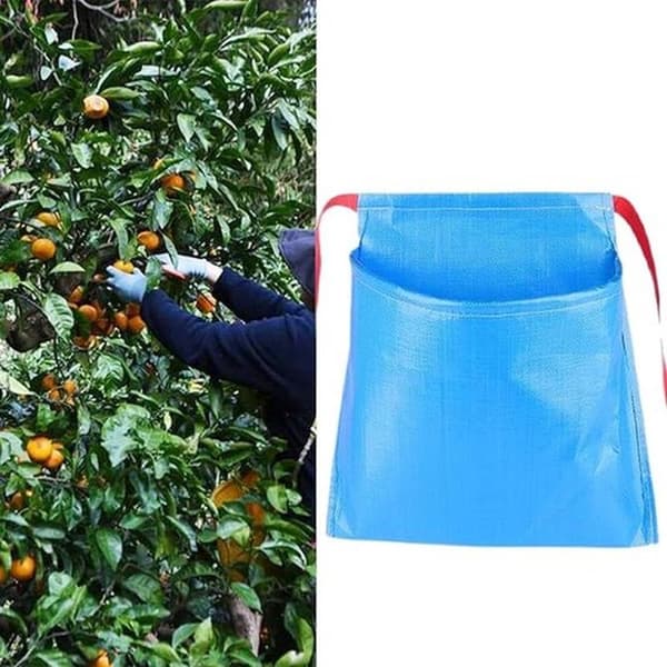 Nylon Picking Apron - Fruit Picking Bag - Garden Fruit Picking - Waterproof Design - Large Capacity - Blue