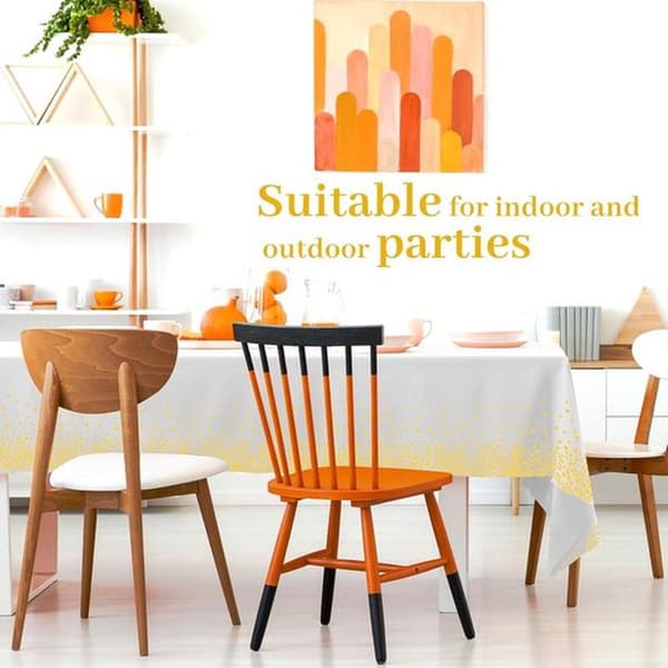 Plastduk - Vattentät - Rektangulär - Bordsdukar - Vit och Guld - Utomhusevenemang - Födelsedagsfester - Bröllop - Thanksgiving