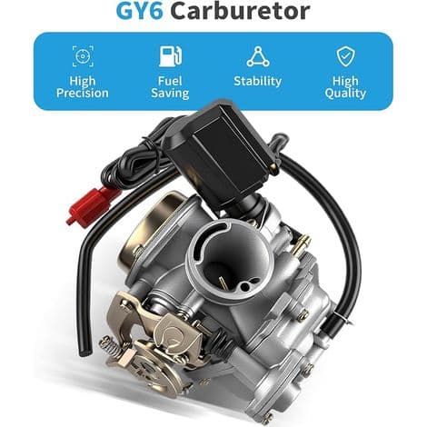 50cc Scooter Karburator 18mm Karburator til Rex RS 400 /RS 450 /RS 460 /GY6 50cc E-Choke