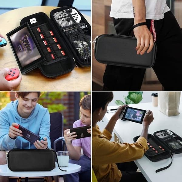 Etui til Nintendo Switch 2, hårdt bæreetui med stødsikker pose og plads til 10 spilpatroner