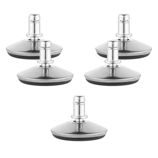 Kontorstolhjul - Sett med 5 erstatningstupper for 11/22 mm stolhjul - Fast setebase med glidere