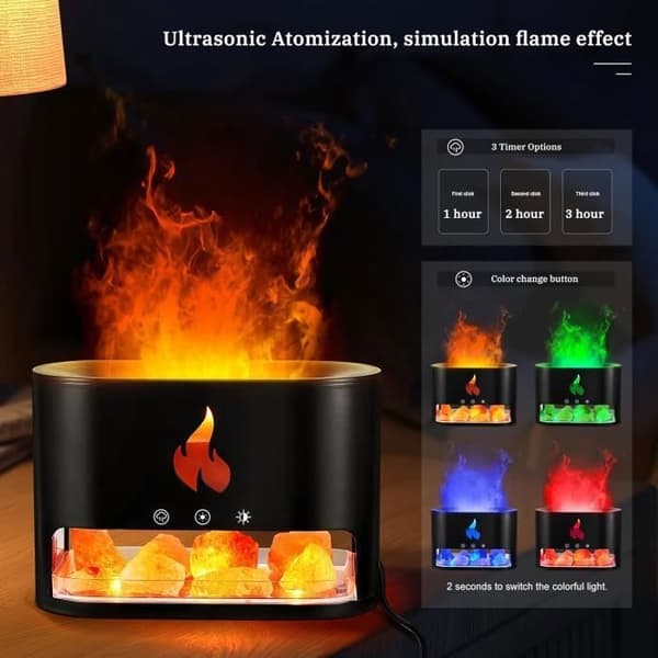2-i-1 Æterisk Olie Diffuser Himalaya Saltkrystal Lampe Aromaterapi Diffuser med Æterisk Olie Diffuser