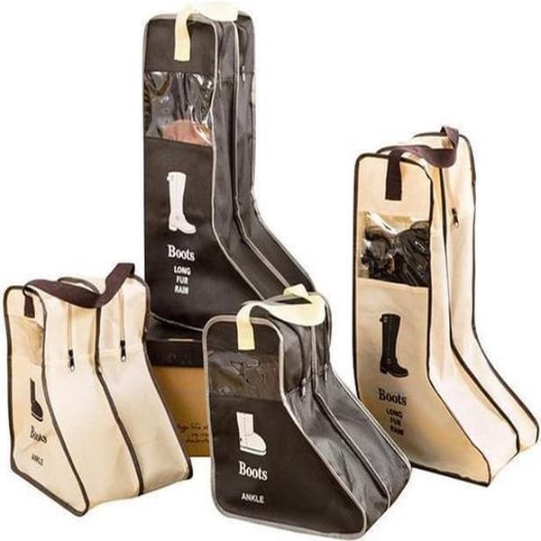 Two-piece Storage Bag for Ankle Boots - Protective Case for Women's Low Ankle Boots - Boot Organizer Bag - 28x24x29 cm - Beige