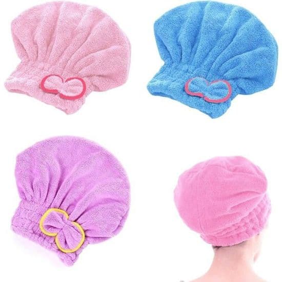 3 STK Hurtigtørrende Mikrofiber Hårhåndklæde Turban Super Absorberende til Kvinder