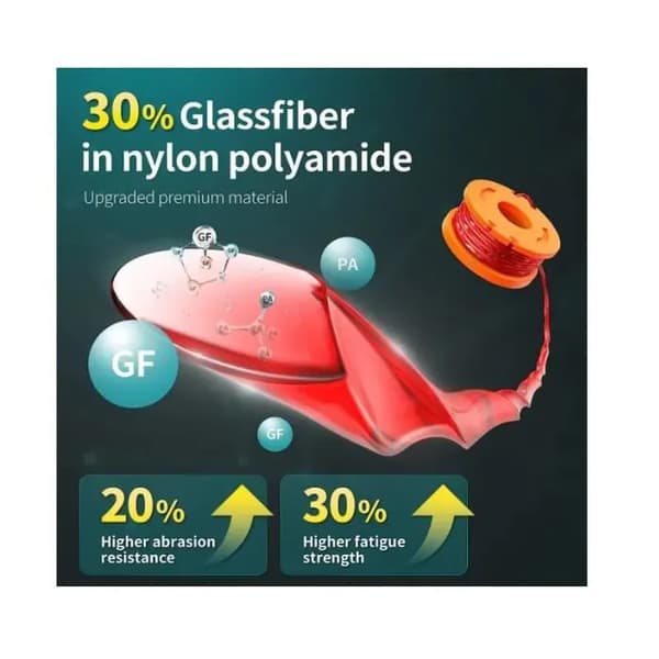 10-stykke Trimmerlinje - 1,65 mm Diameter - 3m Spole - Klippelinje