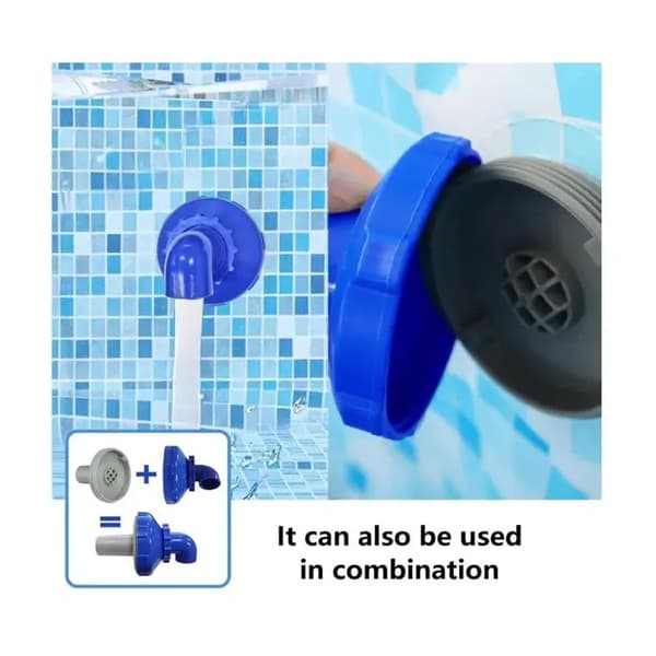 32 mm poolpåfyllningsmunstycke, 360° roterbart, för pool, utloppsmunstycke med anslutningstillbehör för pool