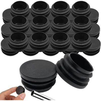 Spårade pluggar, 30-pack - Plast - Svart - Rund 30 mm