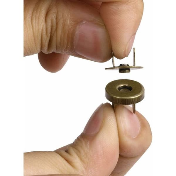Pakke med 100 magnetiske trykknapper til håndtasker og tøj, 14 mm, antik messing