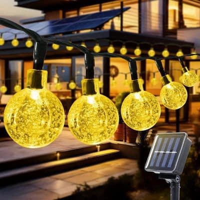 Utomhus solcellsslinga, 6M 40LED Utomhus solcellsslinga, 8 lägen, IP44 Vattentät, Solcellsslinga
