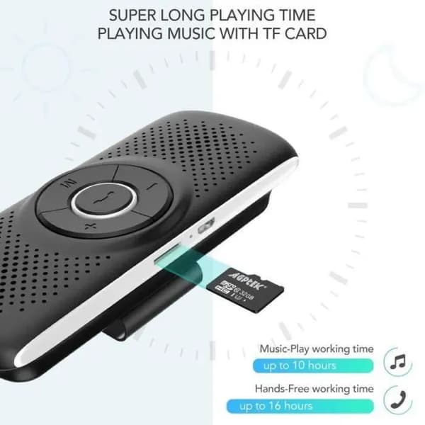 Håndfrit sæt - Bluetooth 5.0 - Sort - Automatisk genforbindelse - Kompatibel med iOS og Android
