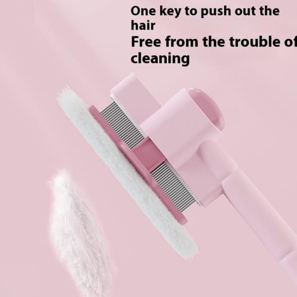 Självrengörande pälsvårdsborste - Ergonomisk - Loppfri - Rosa