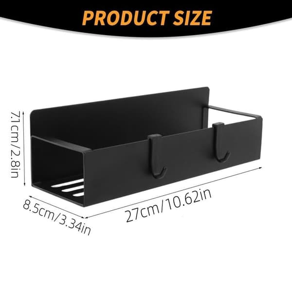 Storage rack - wall-mounted storage rack - spice rack - magnetic storage rack for the refrigerator - two hooks included - black) - can be used