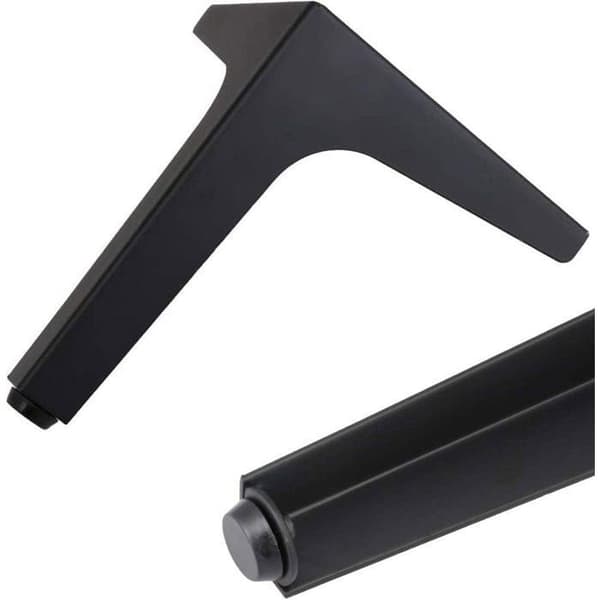Trekantede møbelben i metal, 10 cm, moderne design, sort