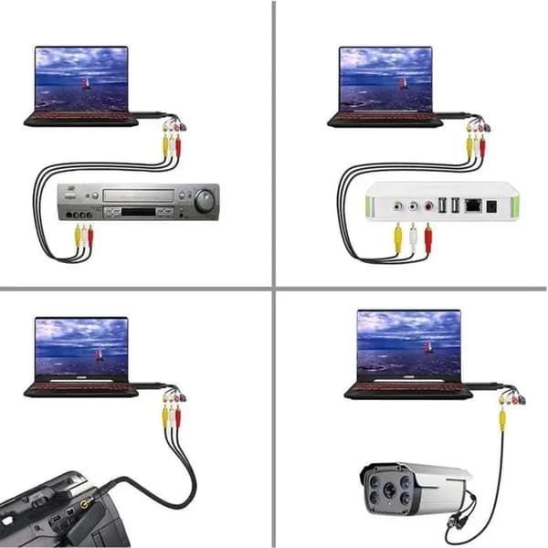 Lydopptaksboks, USB 2.0 lyd-/videokonverterer, analog til digital VHS for Windows 10/8/7/VHS