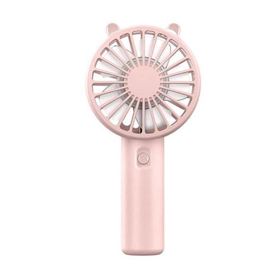 Bærbar ventilator, genopladelig model - 3 hastigheder - Pink - Stille