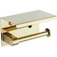 Toiletpapirholder i rustfrit stål - Guld - Med hylde - Vægmonteret