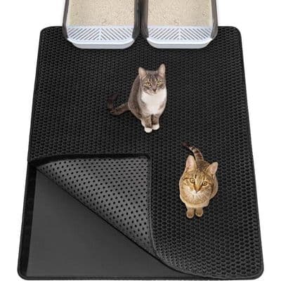 Kattströmatta - Extra stor - Svart - 90 x 60 cm - Vattentät - Bikakedesign