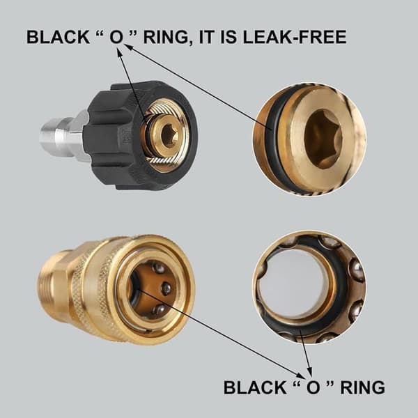 Højtryksrenseradaptere, messingfittings M22-14, lynkobling 3/8\" 1/2\"
