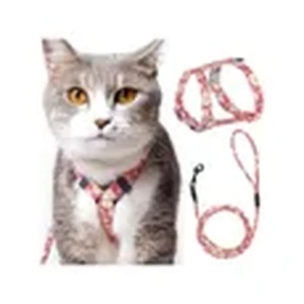 Kattesele - Justerbar - 145 cm - Nylon - Pink