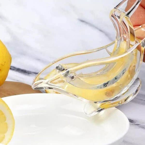 Deluxe Design Individuell Handcitronpress, Manuell Citruspress, Transparent Serveringsfat (2 st)