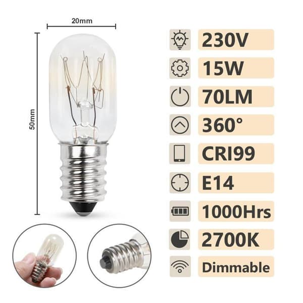 E14-lampor - 15W - Dimbar - Varmvit 2700K