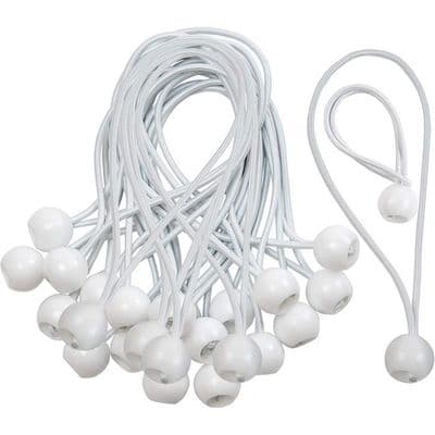 Förpackning med 50 långa ögle-bungee-snören - Vit - 15 cm