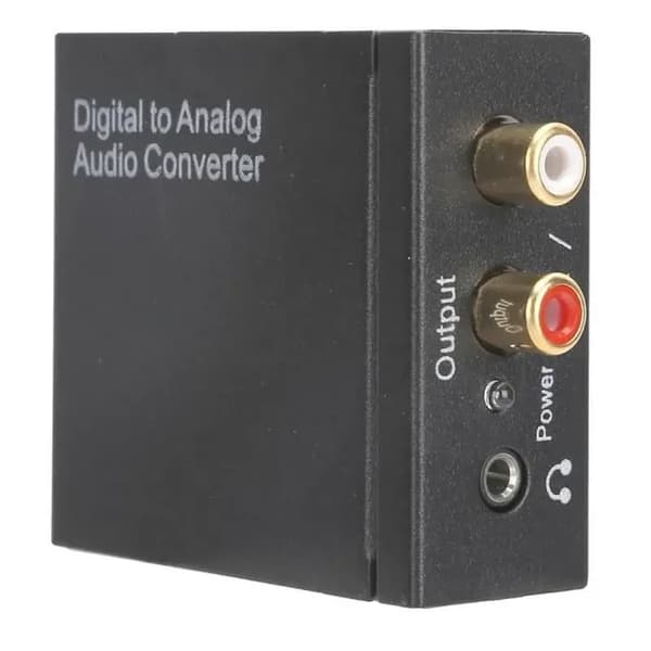 Qiilu lydkonverterer 3,5 mm lydadapter digital optisk til analog RCA L/R koaksialkonverterer for