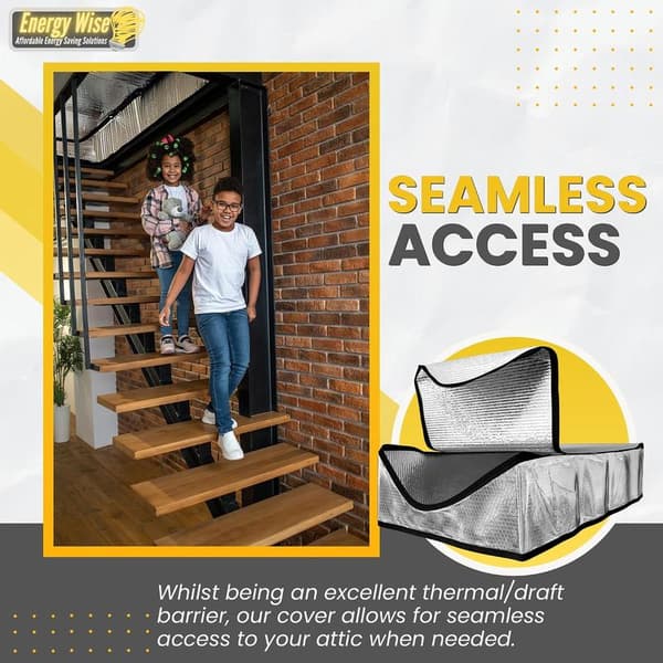 Wise Premium Attic Hatch Insulation Cover - 63.5 x 137 x 28 cm - Extra Thick Double Bubble Cover for Pull Down Attic Stairs