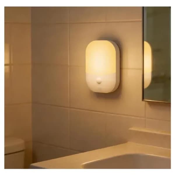 LED nattlys med skumringssensor, 5 lysstyrkenivåer, 3 moduser (Auto/På/Av), varmt lys 3000K - Trygt