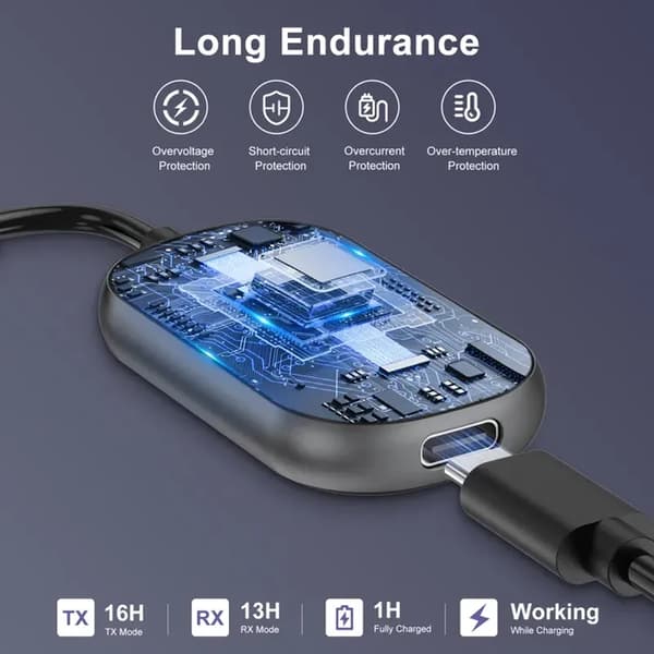 BT5.3 Bluetooth-lähetin/vastaanotin - Bluetooth 5.3 - Kaksoisyhteys - 3,5 mm:n liitin