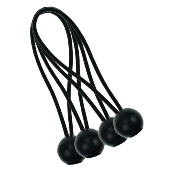 Elastisk snor for campingpresenning/teltmarkise, svart - 15,2x1x0,5 cm