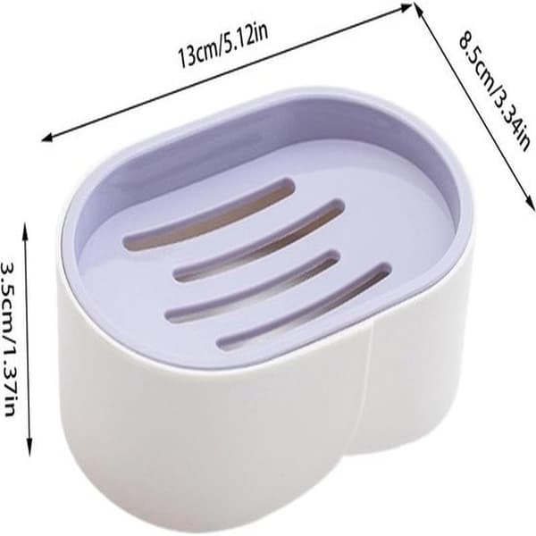 4-pack gröna, rosa, lila och bruna kompakta resesåpfat med dränerande lock
