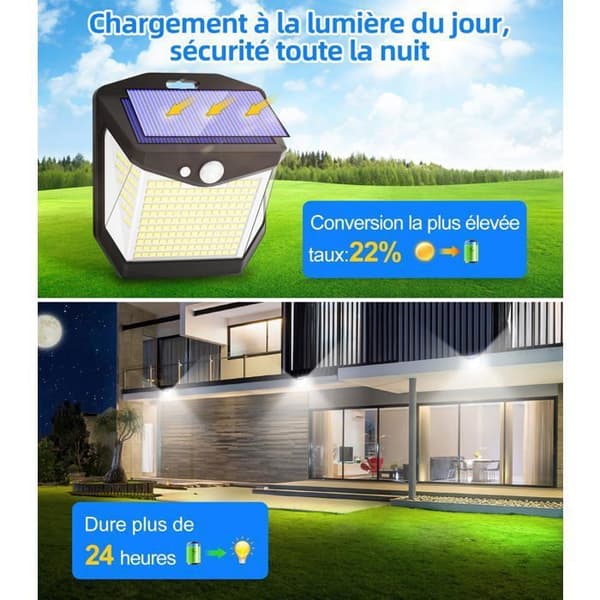 Utomhus solcellslampor med rörelsesensor - 6-pack 248 LED Vattentäta trådlösa utomhus solcellslampor